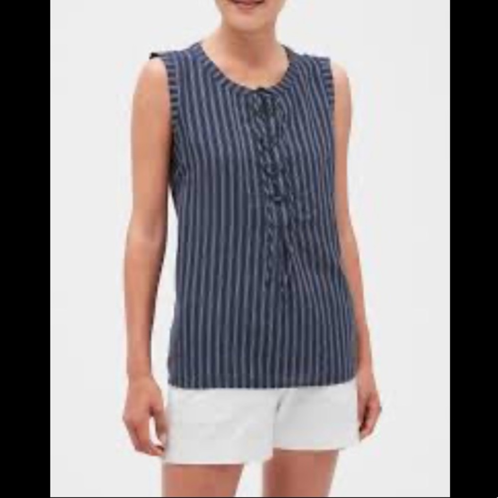 NWT Banana Republic Striped Lace-Up Top
